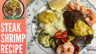 STEAK AND SHRIMP RECIPE ALA SHAW I HELLO FRESH MENU [upl. by Sidwel]