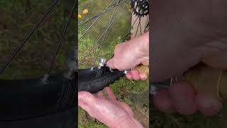 Fix a Flat  Tubeless Tires  Mountain Bike shorts [upl. by Docilu]