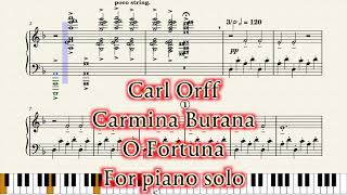 Carmina Burana O Fortuna for piano solo [upl. by Inaluiak398]