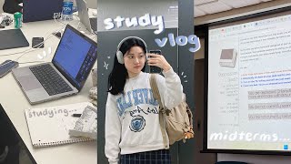 study vlog ☁️ midterms season late nights at library cramming for exams uni life 📑 [upl. by Robaina]