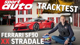 Ferrari SF90 XX Stradale  1030 PS  Hot Lap Fiorano  Tracktest sport auto [upl. by Eidolem]