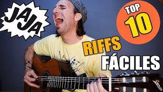 Top 10 Riffs mas fáciles de la historia del rock en guitarra acústica Video Gracioso [upl. by Molini]