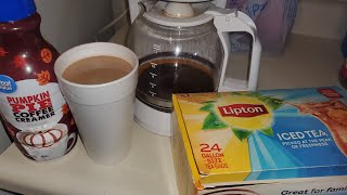 NOV 28 2023 TUESDAY Add PUMPKIN Pie Creamer and SUGAR to hot Lipton TEA in Jacksonville ARKANSAS [upl. by Bigod]