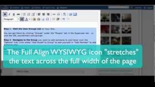 TinyMCE WYSIWYG Editor Align Full and Font Color Change [upl. by Ariaz871]