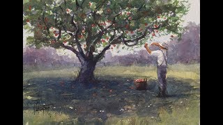 How To Paint An Apple Tree  Painting Normandy France [upl. by Norine]