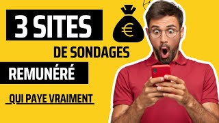 3 MEILLEURS Sites de Sondages Rémunérés QUI PAYENT VRAIMENT  💸 [upl. by Urissa]