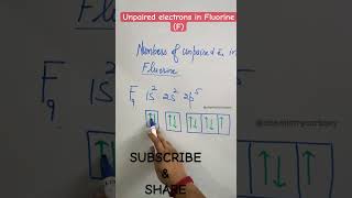 How to calculate numbers of unpaired electrons in Fluorine shortchemistry shorts [upl. by Lecroy693]