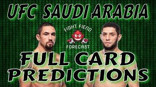 UFC SAUDI ARABIA FULL CARD PREDICTIONS  WHITTAKER VS ALISKEROV [upl. by Enila]