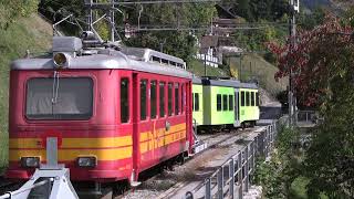 BVB Chemin de fer BexVillarsBretaye  Zahnradmeterspurbahn der TPC  incl historische Fahrzeuge [upl. by Eatton]