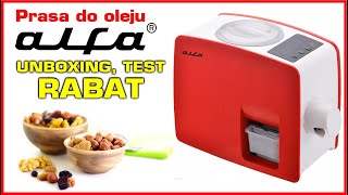 Prasa do oleju ALFA  tłoczenie oleju na zimno  unboxing test RABAT [upl. by Santa22]