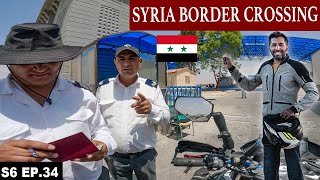 CROSSING INTO SYRIA S06 EP34  Jaber Nassib Jordan to Syria Border  MIDDLE EAST MOTORCYCLE TOUR [upl. by Germayne]