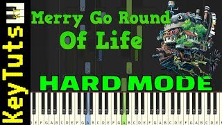 Merry Go Round of Life from Howl’s Moving Castle  Hard Mode Piano Tutorial Synthesia [upl. by Anelaj]