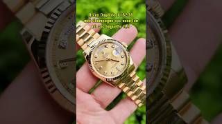 Review Rolex Daydate 118238 mặt Champagne cọc baguette 69 zin đẹp P1 dongho rolex longswiss [upl. by Dahsraf]