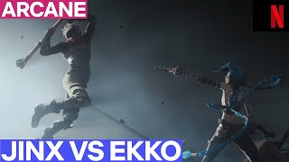 JINX vs EKKO le combat mythique d’Arcane  Netflix France [upl. by Afesoj]