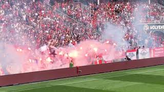 Royal Antwerp FC  club brugge pyroshow PlayOff 1 [upl. by Aelem]