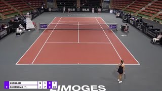 Erika Andreeva from deep vs McCartney Kessler 🇺🇸Live Tennis Coverage WTA Limoges QF [upl. by Ramburt105]