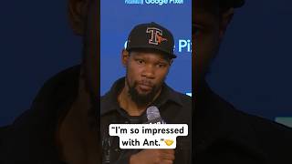 Kevin Durant gives Anthony Edwards high praise after his Amazing Round 1 performance 🙌🔥 Shorts [upl. by Hansiain768]