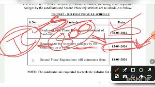 CPGET Rescheduled Time Table OUT  Sep 8 Allotment [upl. by Kerin]