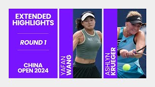 Yafan Wang vs Ashlyn Krueger  R1 China Open 2024  WTA Match Highlights [upl. by Ware]