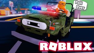 ARRESTING CRIMINALS IN THE MILITARY JEEP IN ROBLOX JAILBREAK [upl. by Ynohtn]