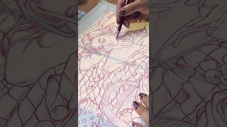 pencil lining a big A3 illustration [upl. by Gemoets263]