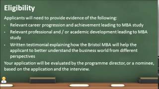 UK  University of the West of England Bristol MBA Scholarship 141101 [upl. by Ocirederf]