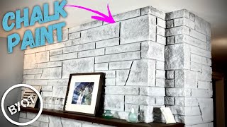 DIY Fireplace Refinishing  HOW TO MAKE A WHITE WASH WITH CHALK PAINT [upl. by Euqinitram482]