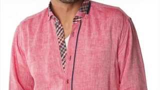 Chemise homme rouge en lin Gazoil Collection modèle Keten [upl. by Ylrebmic523]