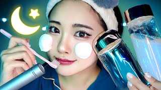 【ASMR】おやすみ前のナイトルーティン🌛💤囁きメイク落としスキンケアマッサージ歯みがき [upl. by Baskett]