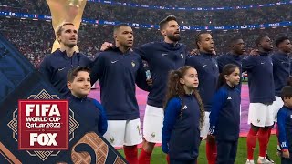 France amp Moroccos walkouts and National Anthems ahead of semifinals matchup at 2022 FIFA World Cup [upl. by Anada]