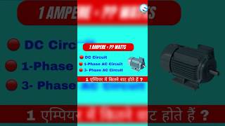 Watts in one Ampere  1 एम्पियर में कितने वाट होते हैं  shorts youtubeshorts [upl. by Mandel340]