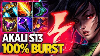 ¡ESTA ES LA BUILD MÁS AGRESIVA para AKALI en la SEASON 13 ¡100 BURST [upl. by Arimaj]