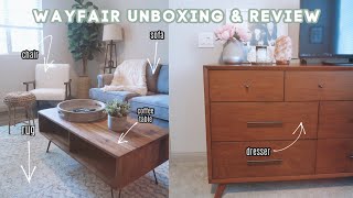 DETAILED WAYFAIR FURNITURE UNBOXING amp REVIEW [upl. by Karsten]