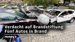 Brandstiftung Fünf Autos in HamburgOsdorf ausgebrannt [upl. by Adnuahsor]