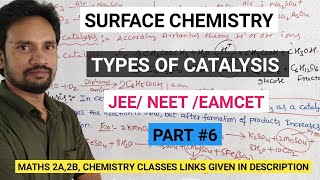 TYPES OF CATALYSIS SURFACE CHEMISTRY CLASS 12  TYPES OF CATALYSIS JEE NEET EAMCET [upl. by Mazonson]