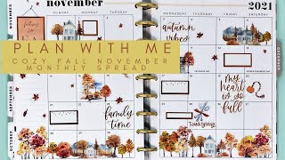 PLAN WITH ME  CLASSIC NOVEMBER MONTHLY SPREAD  THE HAPPY PLANNER [upl. by Ehcar]