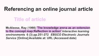 Harvard Referencing Part 6  Journals [upl. by Town]