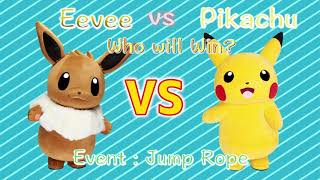 Pikachu VS Eevee 3 JUMP ROPE [upl. by Nwahsaj]