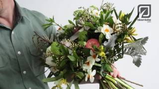 Hand tied bouquet Bloomtube Floral Inspiration tutorial [upl. by Omland]