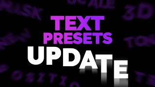 Text Presets for After Effects update [upl. by Haida]