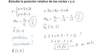 Ejercicio Estudia la posición relativa de las rectas [upl. by Ijic]