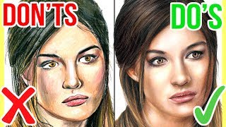 DOS amp DONTS How To Draw a Face with Coloured Pencils  Realistic Drawing Tutorial Step by Step [upl. by Aridni925]