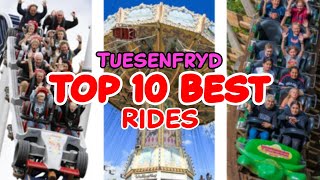 Top 10 rides at Tusenfryd  Vinterbro Norway  2022 [upl. by Dnivra]