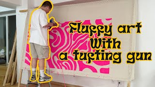 FLUFFY ART WITH A TUFTING GUN  how I made my rugs [upl. by Nador878]