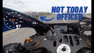 Yamaha R1 Motorcycle Vs Cops GETAWAY [upl. by Aicekat538]