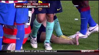 Messi Injury Barcelona vs Atletico madrid 21 91910 [upl. by Negam]