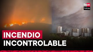 Chile incendio forestal incontrolable en Viña del Mar [upl. by Otreblaug]