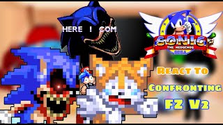 SonicEXE  Fnf React To Confronting Yourself Final Zone V2 GoodBad Ending FNFTails [upl. by Macfarlane]