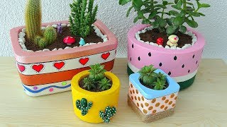 BETONDAN MUHTEŞEM SAKSILAR YAPMAK Saksı Yapımı  How to Make Concrete Flower Pots at Home [upl. by Anehsuc734]