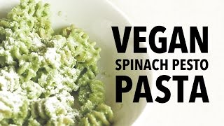 Vegan Pesto Pasta Recipe  Spinach Pesto Pasta Recipe  No Oil [upl. by Hgeilhsa]